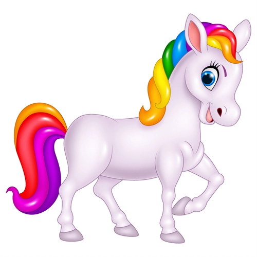 Rainbow Mane and Tail Unicorn Transparent Sticker